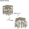 thumbnail image 4 of 5-Piece Counter Dinner Height Table Set, Indoor Modern Rectangular Dining Table Furniture Set for Kitchen, 35 inch Dining Table with 4 stools (Natural), 4 of 9