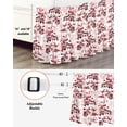 thumbnail image 3 of Red Botanical Wrap Around Bed Skirts for California King Bed 18" Drop,Bed Skirt with Adjustable Elastic Belt Dust Ruffle Bed Valance for Bedroom Hotel Vintage Nature Flower Floral Bed Frame Cover, 3 of 7
