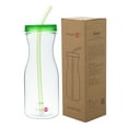 thumbnail image 2 of Tritan Water Bottle With Straw by Simple HH: BPA Free Cold Drink | Water Container | Dishwasher-Safe Tumbler| Break Resistant | Extra Wide Mouth w/ Easy Twist Lid | 33oz | Green, 2 of 3