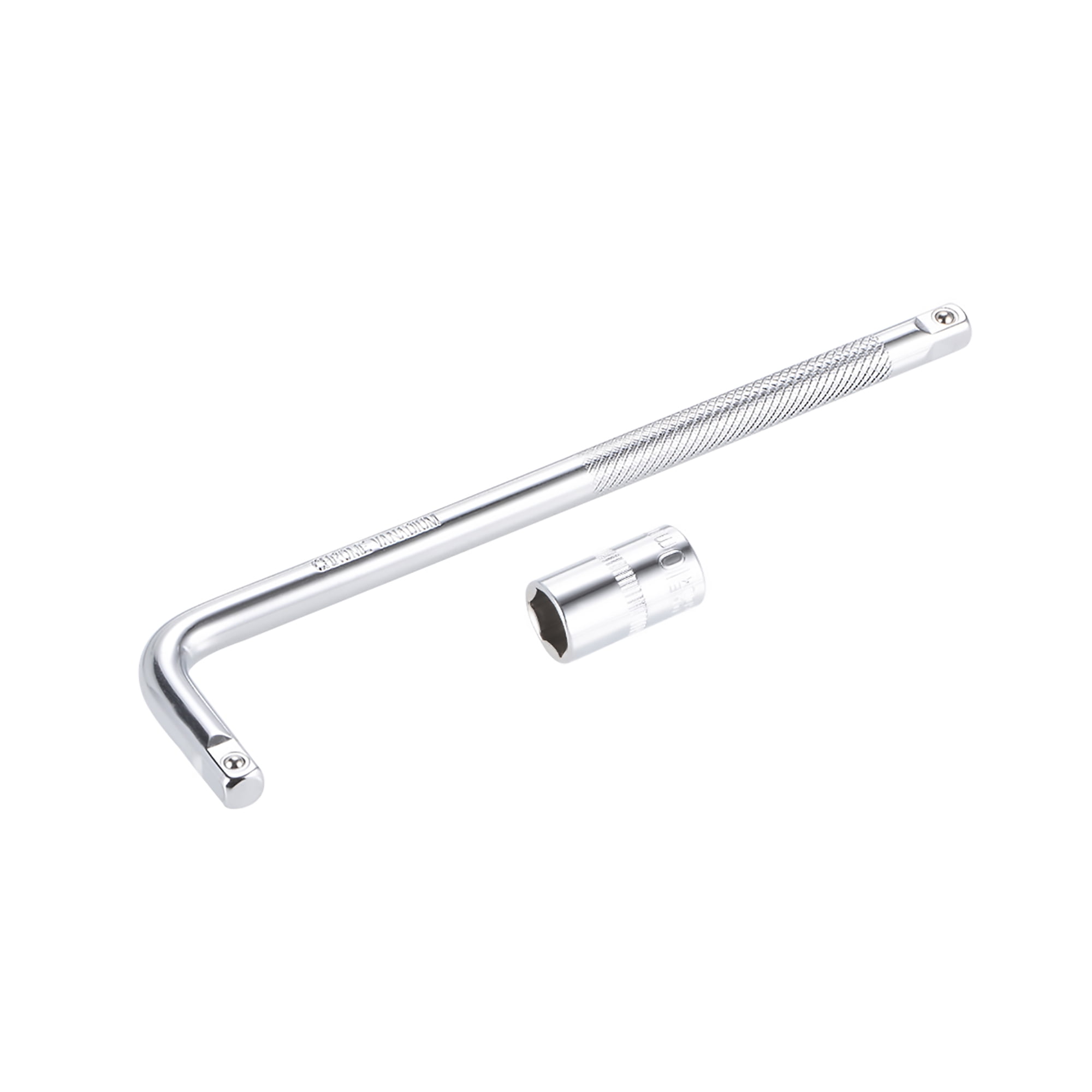 Socket Accessory Set, 10mm 6Point Shallow Socket 6" LShape Extension Handle with 1/4" Drive