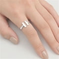 thumbnail image 4 of CHOOSE YOUR COLOR Open Bar Gap Ring .925 Sterling Silver Band Jewelry Female Male Unisex Size 6, 4 of 4