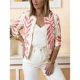 thumbnail image 4 of Chaquetas Informales de con Cremallera para Mujer, Chaqueta Holgada Estilo Bohemio, de Larga, con Estampado de Hojas de Árbol Color Mixto 1 L, 4 of 8
