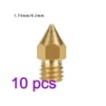 thumbnail image 1 of Boquilla de impresora 3D de 10 piezas, cabezal de extrusión de latón, Mini boquilla de latón portátil, hilo de impresora firme, 0,2 mm / 1,75 mm Eigraketly  EL000093-01B*10, 1 of 2