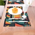 thumbnail image 5 of XMXT 1 Pcs Woven Placemats, Colorful Retro Print Stain Resistant Anti-Skid Placemat for Kitchen Table, 12 x 18 inches, 5 of 6