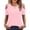 Pink, variant on Staron Cold Shoulder Tops for Women Casual Summer Blouse Round Neck Short Sleeve Loose Fit Fashion Tunic Tshirt, Red S