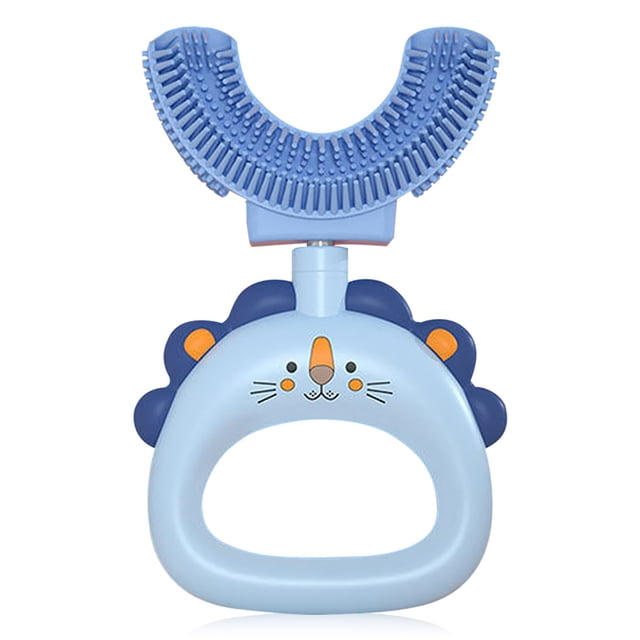 Matsuzay Cepillo de de silicona en forma de U para entrenamiento de niños, cepillo de Manual de 360 grados, limpieza de lengua Suministros de limpieza para el hogar Azul Matsuzay HA028517-02B