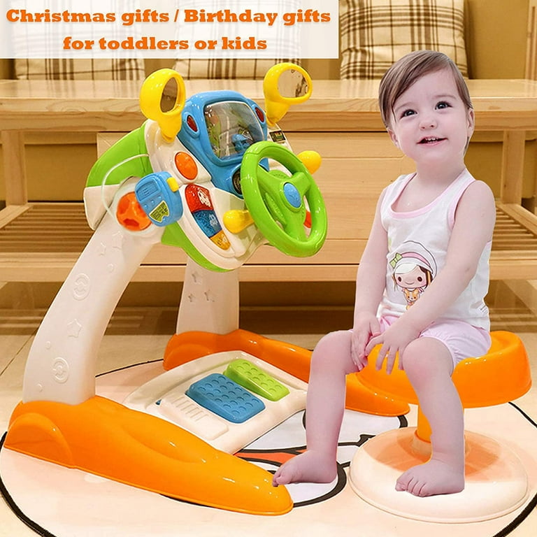 CARSTY Kids Pretend Ride on Truck Toy Steering Wheel Driving Car Simulate Toys for Toddlers