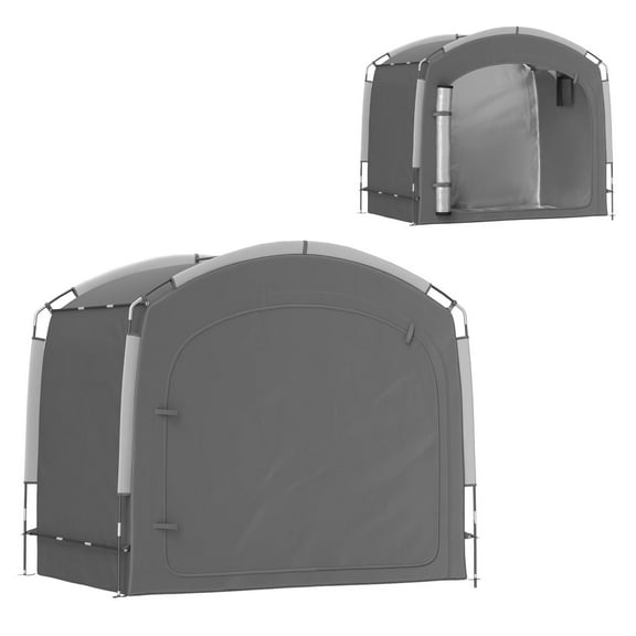 Bike Garage Shed Tent, Portable Waterproof Bicycle Storage for 3-4 Bikes, Motorcycle Tent with Carry Bag, Dark Gray