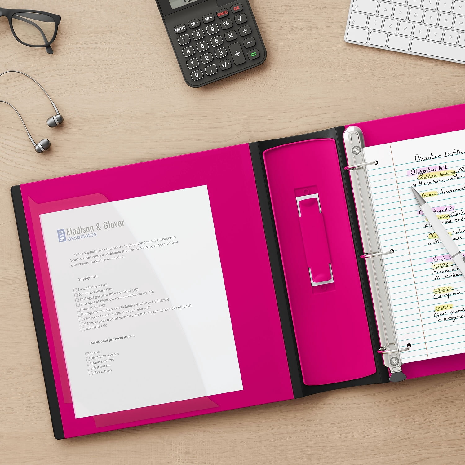 Staples 3" 3-Ring Better Binder Pink 2/Pack ST55890-CCVS