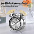 thumbnail image 4 of Loud Alarm Clock For Heavy Sleepers Adults,4 Inch Silent Non-ticking Quartz With Backlight,twin Bell (blue)9371090321773 ., 4 of 5