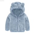 thumbnail image 2 of Liyamei Kids Bear Ears Hooded Jacket with Zipper for Winter Warm Outerwear, 2 of 7