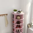 thumbnail image 3 of 6 Tier Rotating Shoe Rack Tower, Pink Spinning Shoe Rack, 360°Revolving Shoe Organizer Can Accommodate Up to 24 Pairs Shoes, 3 of 6