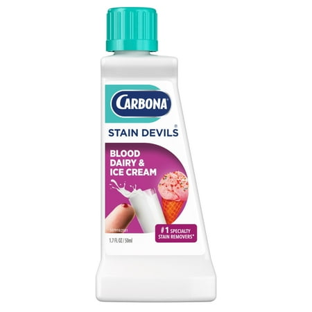 Carbona Stain Devils® #4 | Blood, Dairy & Ice Cream | Professional Strength Laundry Stain Remover | Multi-Fabric Cleaner | Safe On Skin & Washable Fabrics | 1.7 Fl Oz, 1 Pack