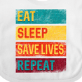 thumbnail image 4 of Inktastic EMT Doctor Dispatcher Eat Sleep Save Lives Repeat Boys or Girls Baby Bib, 4 of 4