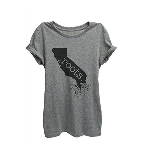Home Roots State California Womens Relaxed T-Shirt Tee Heather Grey - XL