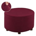 thumbnail image 6 of Stretch Round Ottoman Slipcover Footstool Cover Removable Footstool Covers - Red, 6 of 6