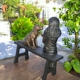 thumbnail image 4 of Nifao Girl plays Doctor on a Bench W Dog Bronze Statue – Home Decor Sculpture, 38"L x 18"W x 39"H, 4 of 13