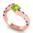 thumbnail image 2 of 1.20 Ct Natural Diamond Peridot & Amethyst Gemstone Beautiful Engagement Ring for Ladies 14K Rose Gold Size 3 by Diamond-Capitals, 2 of 8