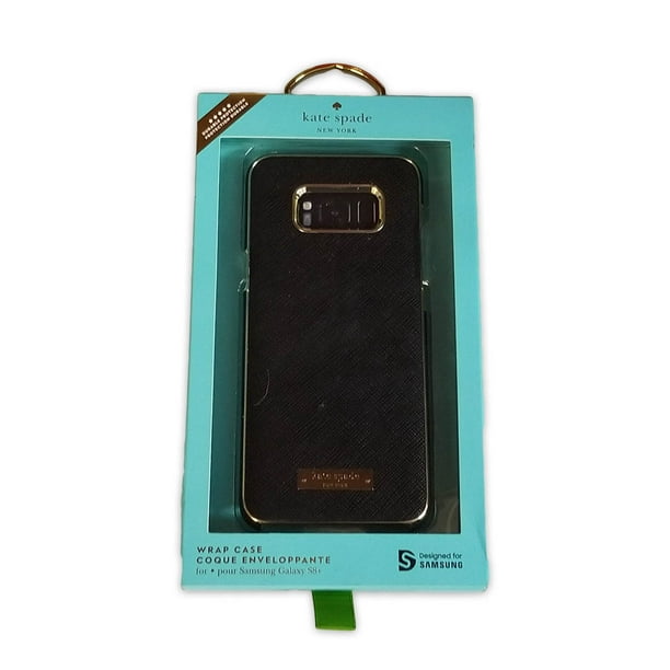 Kate Spade New York Leather Wrap Case for Samsung Galaxy S8 Plus -Saffiano  Black 