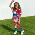 thumbnail image 3 of CCRFTGI 4th of july Outfits for Kids Girls Size 10-12 Cute 1776 2 Piece Outfits American Flag Stars Short Sleeve T-Shirts and Elastic Waist Pants Athletic Summer Outfits for Girls Blue 3-4 Years, 3 of 5