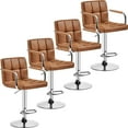 thumbnail image 4 of Yaheetech PU Leather Bar Stools with Armrests and Footrest, Set of 4, Retro Brown, 4 of 7