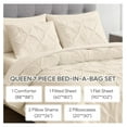 thumbnail image 6 of TiaGOC Queen Comforter Set - 7 Pieces Pintuck Bed in A Bag Queen - Comforters Queen Size - Comforter Set with Sheets, Comforter, Flat Sheet, Fitted Sheet and Pillowcases & Shams, Cream White, 6 of 7