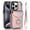 Rose gold, variant on For iPhone 14 Pro Case Premium PU Leather Accordion Folding Wallet &Card Holder With RFID Shielding Material Phone Case ,with Adjustable Ring Holder And Wristband,green,For iPhone 14 Pro