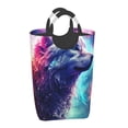 thumbnail image 2 of KLL Starry Multicolored Wolf Laundry Hamper,Large Canvas Fabric Lightweight Storage Basket Toy Organizer Dirty Clothes Collapsible Waterproof, 2 of 6