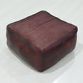 thumbnail image 4 of BBH Homes Black Round Leather Pouf Ottoman Handmade Recycled Cotton Fill BBBACPF0012, 4 of 8