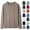 Khaki, variant on Men Cotton Long Sleeve Tshirts Casual Basic Crewneck Solid Color Pullover Shirts Loose Comfy Lightweight Fall Winter Tops