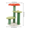 thumbnail image 5 of THE LICKER STORE Poppy 29" 3-Tier Modern Jute Flower Cat Tree with Dangling Toy, Orange/Green, CTR1007A, 5 of 9