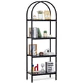 thumbnail image 5 of 4-Tier Industrial Metal Bookcase, Rustic Vintage Arched Design Open Storage Shelf, Freestanding Display Organizer for Living Room, Bedroom & Office, 5 of 6