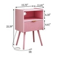 thumbnail image 2 of Mesa de noche JOONEE rosa moderna con cajón, 2 of 6