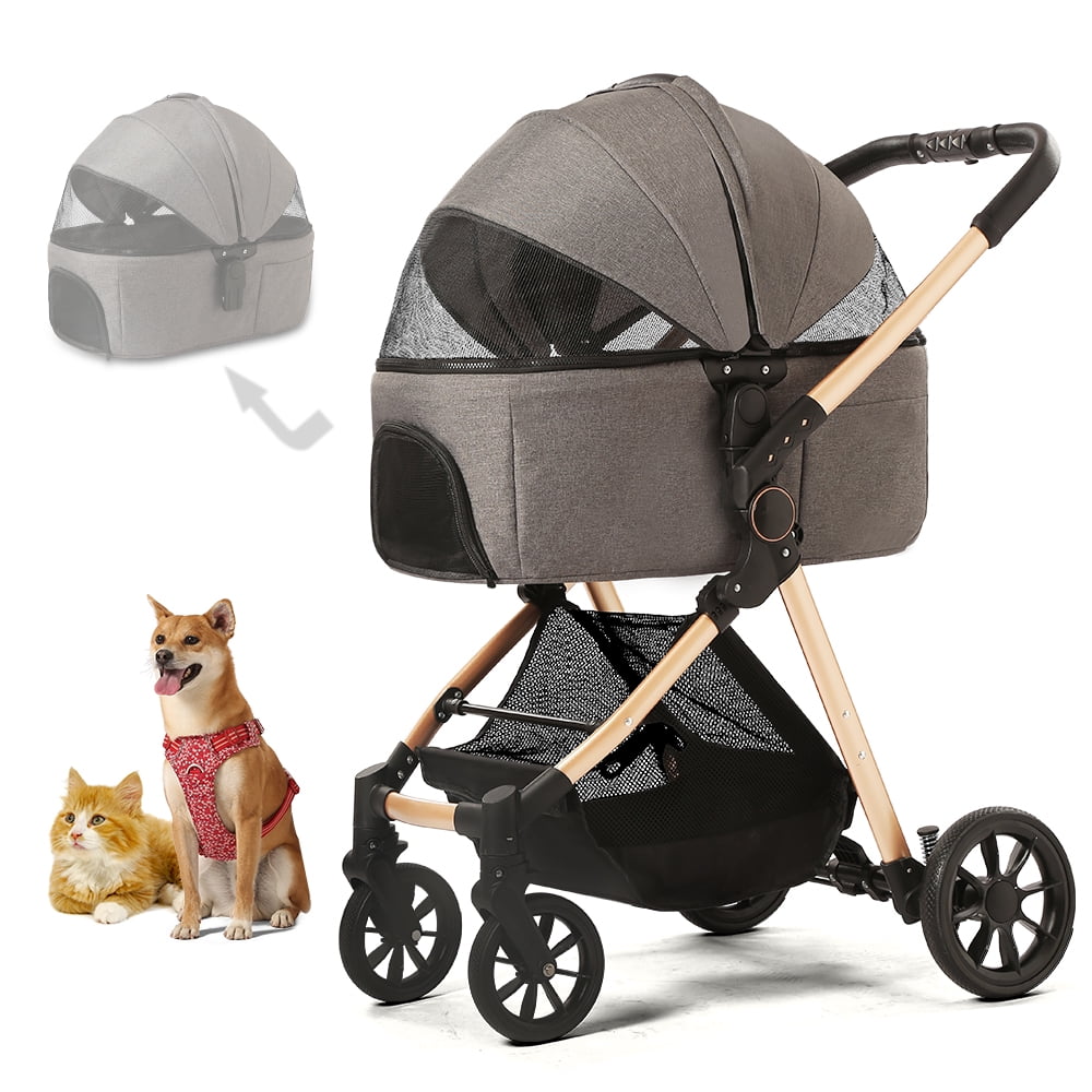 nikkel duurzame grondstof koper B.Childhood Pet Stroller for Medium Small Dog/Cat with Storage Basket,Gray  - Walmart.com