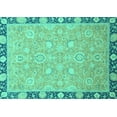 thumbnail image 1 of Ahgly Company Indoor Rectangle Oriental Turquoise Blue Traditional Area Rugs, 5' x 7', 1 of 4