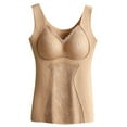 thumbnail image 2 of Sleeveless Thermal Fleece Tank Top for Women V Neck Lace Camisole Warm Base Layer Cami Vest Underwear Tops Beige XL, 2 of 3