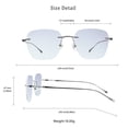 thumbnail image 5 of LifeArt Pure Titanium Frame Glasses/Blue Light Blocking Reading Glasses, Reduce Eyestrain, Stylish for Men and Women(Black,+3.50 Magnification), 5 of 5