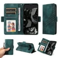 thumbnail image 4 of for Google Pixel 9 Pro XL 6.8" Pattern Wallet Case, Magnetic Closure PU Leather Wallet Flip Case with Card Holder Kickstand Purse Phone Cover with Wrist Strap for Google Pixel 9 Pro XL, Green, 4 of 10