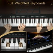 Glarry Digital Piano 88-Key Semi-Weighted Action, Electronic Keyboard Set with Stand, 3-Pedal Unit for Beginners, Black