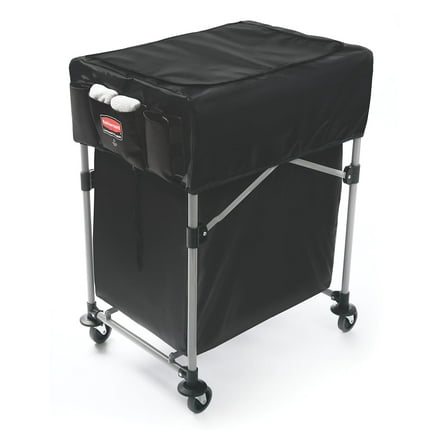Rubbermaid Commercial Products, Cover for Rubbermaid Collapsible X-Cart 4 Bushel with Quick-Access-Lid and Multiple Built-in-Storage Pockets, Small