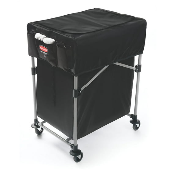 Rubbermaid Commercial Products, Cover for Rubbermaid Collapsible X-Cart 4 Bushel with Quick-Access-Lid and Multiple Built-in-Storage Pockets, Small