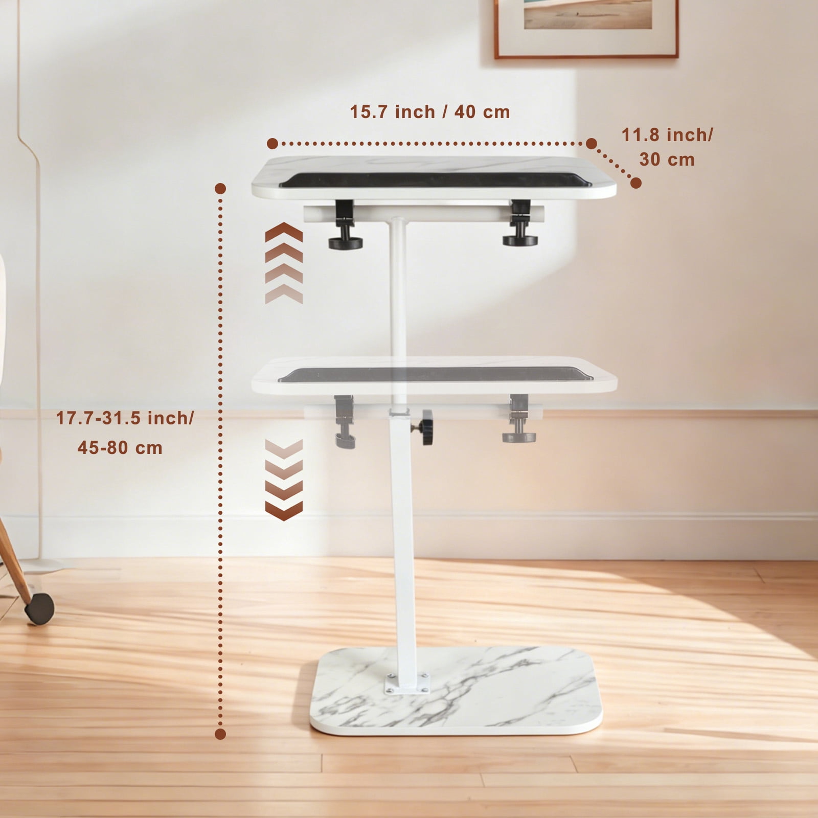 PinkSheep Small Side Table End Table Accent Table Tray Table  for Bedroom Living Room Small Spaces, White
