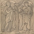 thumbnail image 2 of Sir Edward Coley Burne-Jones 12x12 Black Ornate Wood Framed Double Matted Museum Art Print Titled: Preparatory Design for a Stained Glass Window, Virgil and Horace, 2 of 5
