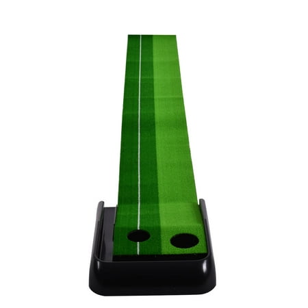 GHP 8'x12' Green Grass Turf Foldable Golf Putting Practice Training Mat with 2