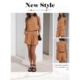 thumbnail image 7 of Xuanfei Women Sleeveless Square Neck Linen Matching Shorts Sets With Pockets, 7 of 7
