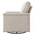 thumbnail image 4 of Armchair Accent Swivel Chair, Fabric, Beige, Modern Contemporary Urban Design, Living Lounge Room Hotel Lobby Hospitality, 4 of 7