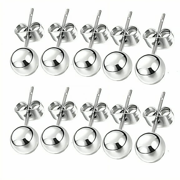 DESIGNICE 10Pcs Stud Earrings for Women,Cozy Texture Stud Earrings for Women Hypoallergenic,Effortless Weight Flat Back Stud Earrings,Steel