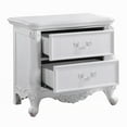 thumbnail image 3 of Maver Nightstand with 2 Drawers Scrolled Details, 32 Inch White Wood, 3 of 6