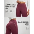 thumbnail image 5 of BALEAF Fleece Lined Leggings Women Winter Yoga Pants Thermal Warm High Waist Flare Leggings with Pockets Heather Wine Red M, 5 of 7