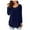 Dark Blue, variant on Ichuanyi Womens Tops, Fall and Winter Women Casual Solid Color Long Sleeve Crewneck Basic Comfy Tunic Blouse Tees on Cleanrance
